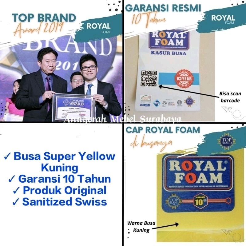 Xaviertaran () Kasur Busa Royal Foam 120 X 200 X 14 Garansi 10 Tahun