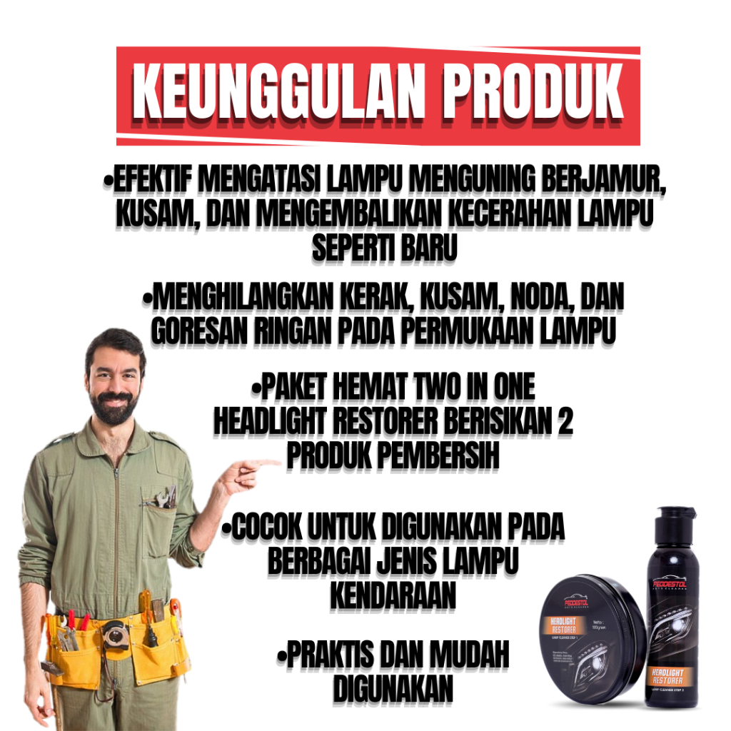 Coating Pembersih Lampu Kaca Mika Mobil Kuning Buram Kusam