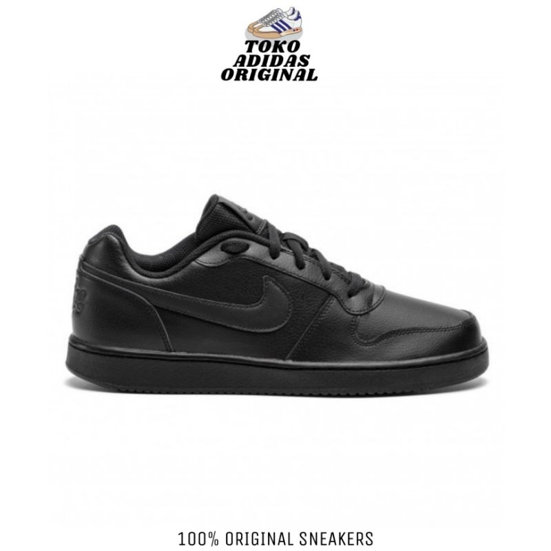 SEPATU SNEAKERS NIKE EBERNON LOW TRIPLE BLACK ORIGINAL BNIB RESMI