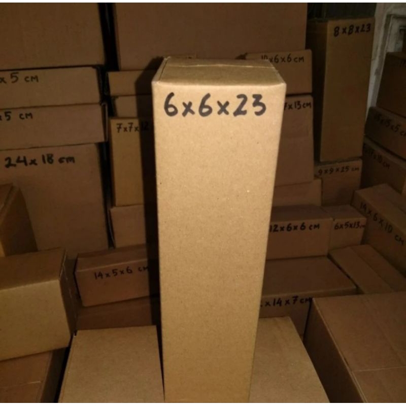 

Kardus box packing ukuran 6x6x23cm
