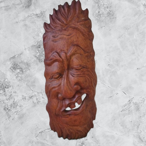Topeng Akar Motif Orang Tua Ukuran 100x40 cm | Ukiran Bali | Topeng Bali | Ukiran Kayu | Topeng Kayu