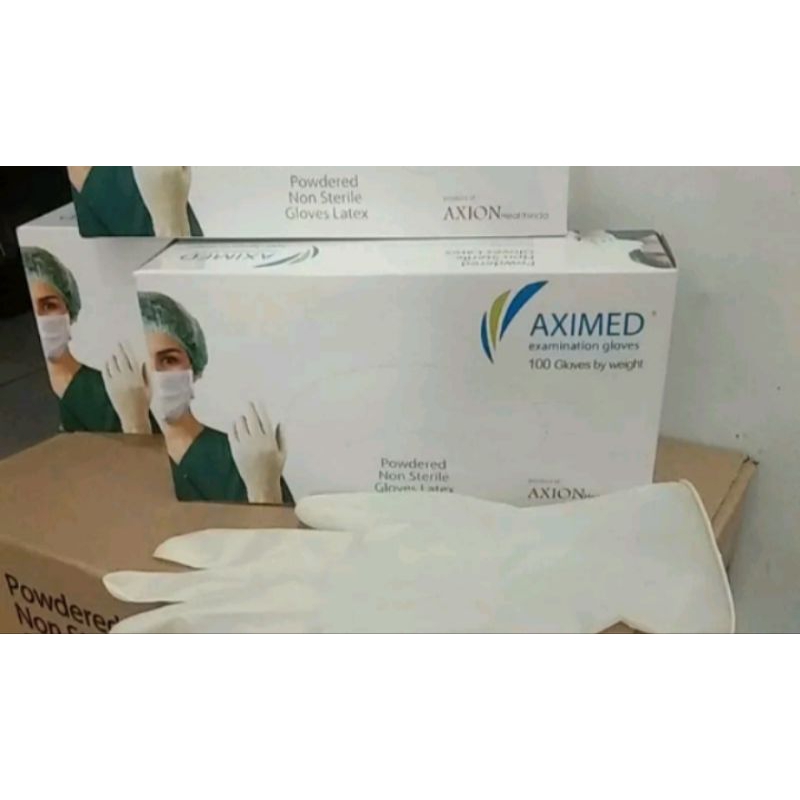 sarung tangan aximed latex gloves