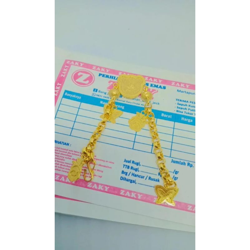 gelang lapis emas 999