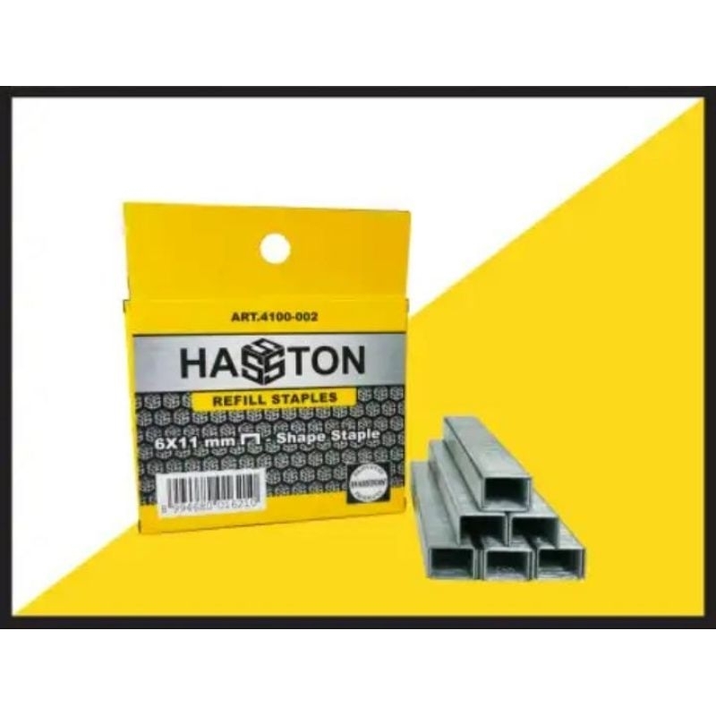 

Isi Staples HASSTON Original 6x11mm | Anak Kleb Tembak | Staples Gun Refill (QTY : 1 Kotak)