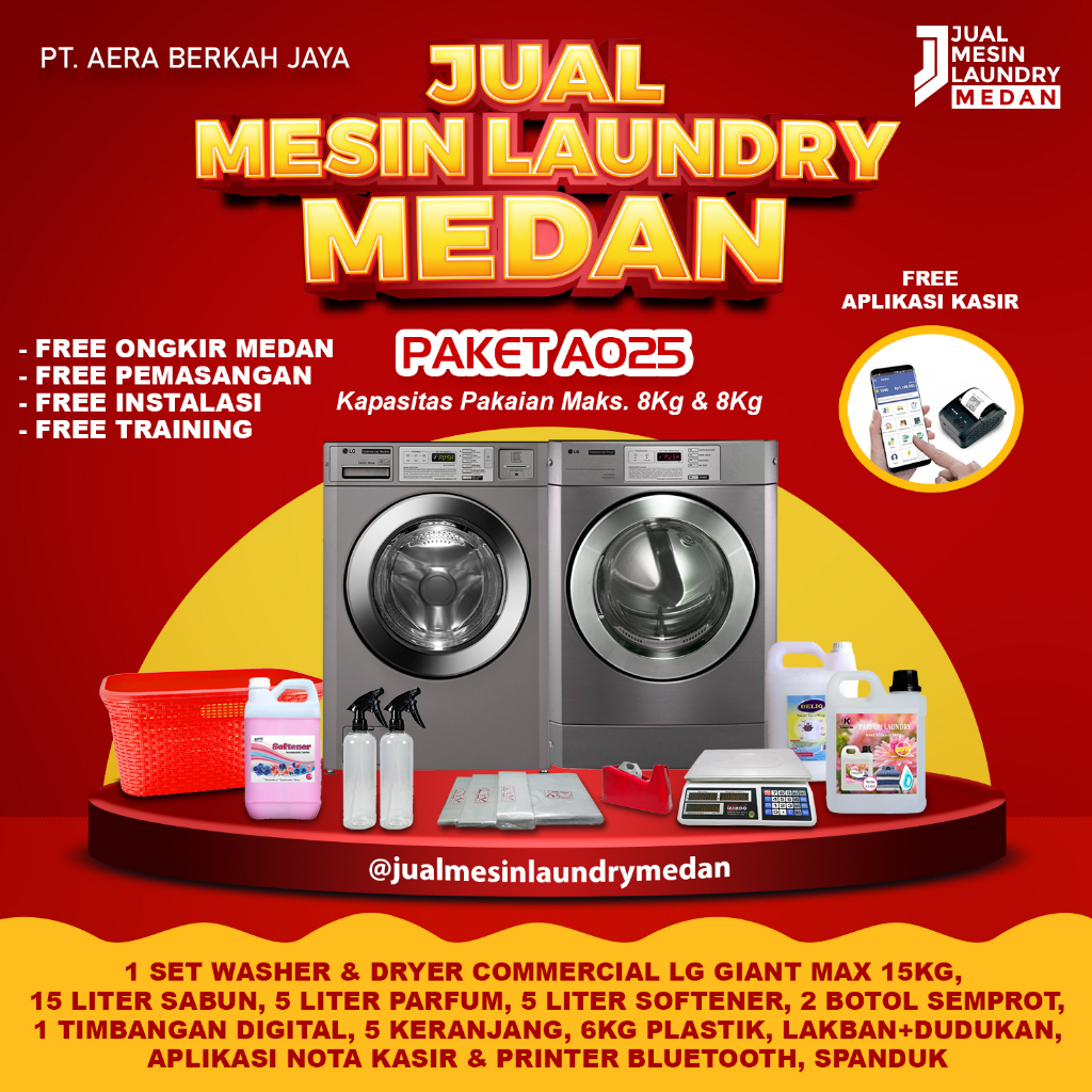 Paket Usaha Mesin Laundry Medan LG Commercial 1 Set A025