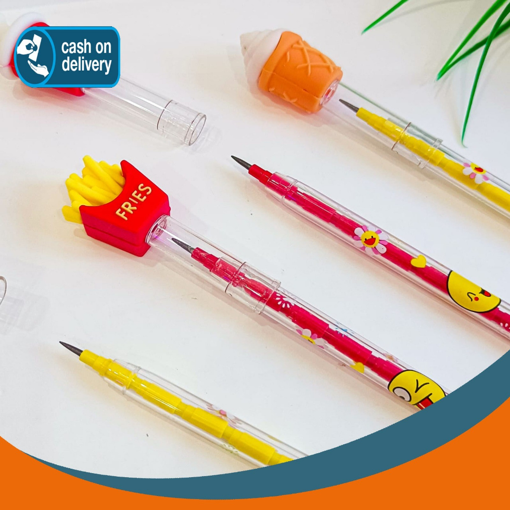 

PENSIL BURGER COLA KENTANG UNIK PENSIL SUSUN BENSIA PELURU PENCIL MAKANAN REFILL UNIK