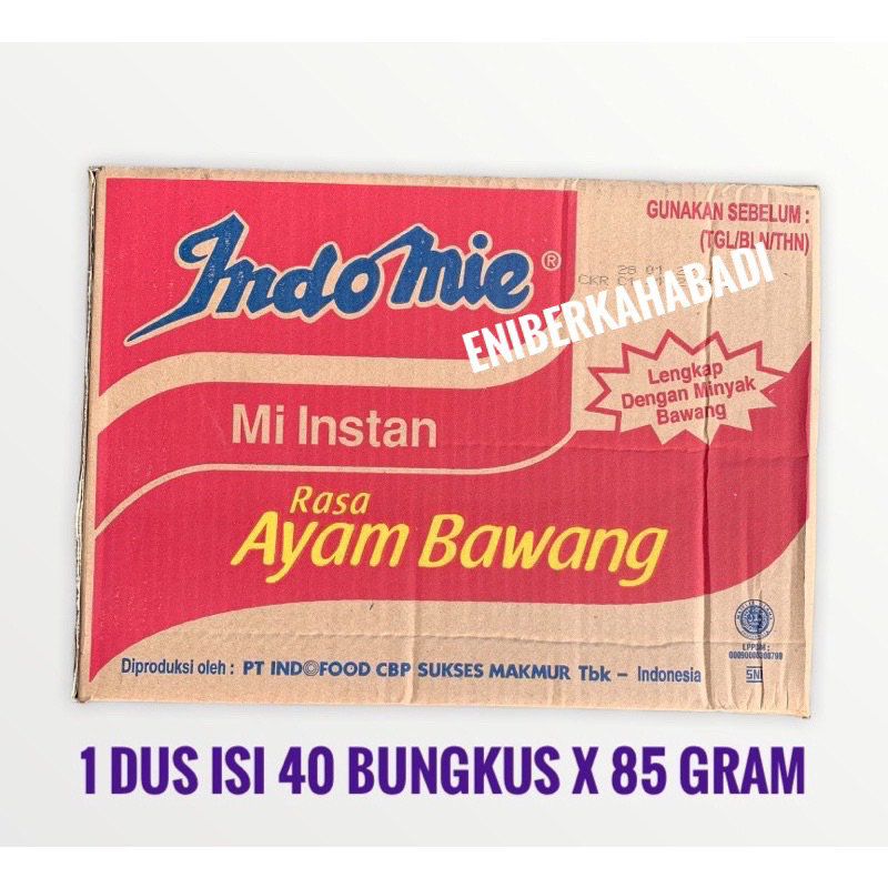 

Indomie Ayam Bawang 1 dus isi 40 Bungkus x 69gr (Juni 2025)