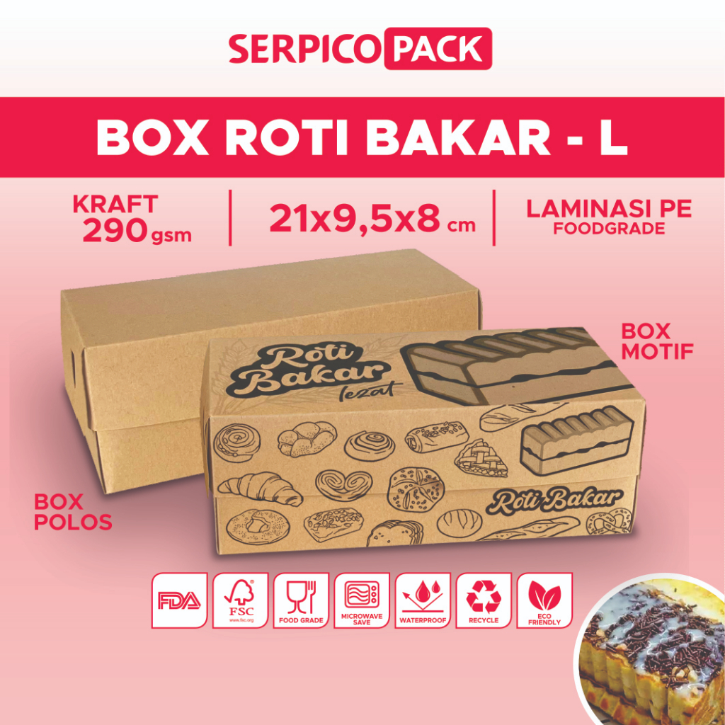 

Dus Roti Bakar Bandung ukuran 21x9,5x8 cm / Box Roti Bakar 1 PORSI / Kemasan Roti Bakar / Bungkus Roti Bakar Food Grade Anti Minyak