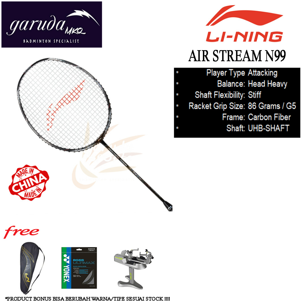 RAKET BADMINTON LINING AIR STREAM N99 / AIRSTREAM N99 / AIRSTREAM N 99