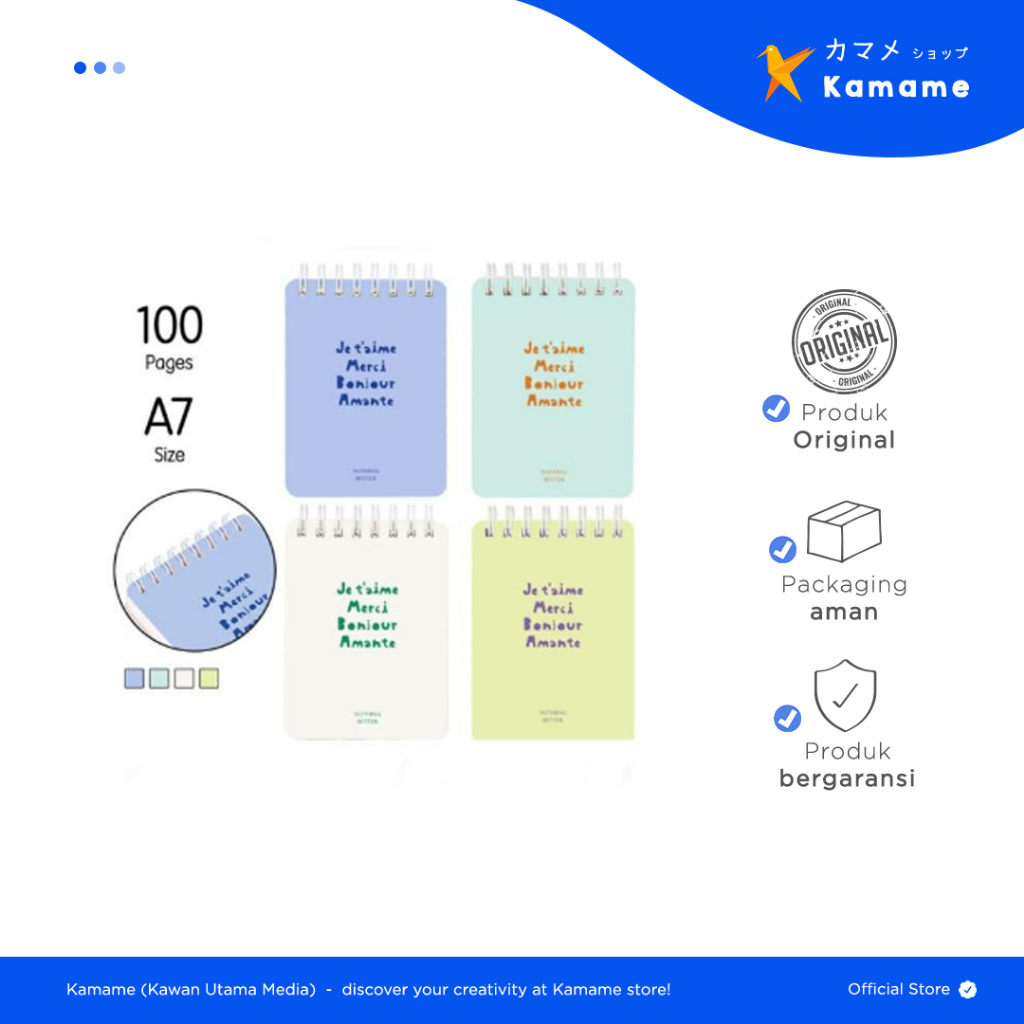 

Deli Spiral Notebook - Buku Catatan Spiral Mini Pocket Size 100 Lembar L98100 - Kamame