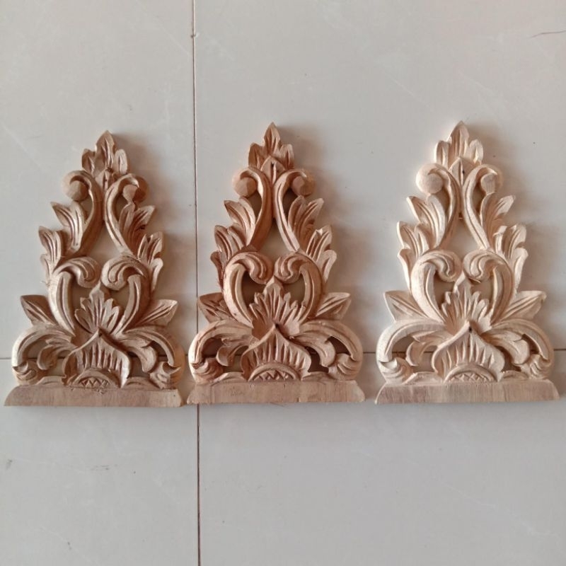 Ukir Tempel Tiang Soko Ukuran Jendela Kayu Mahoni