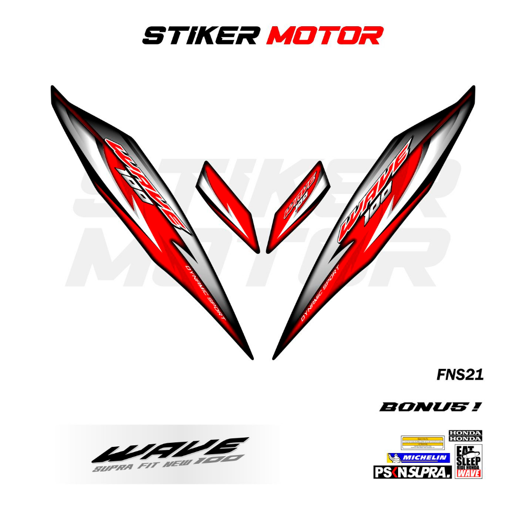 FNS21 STIKER STRIPING SUPRA FIT NEW VARIASI MOTIF THAILAND STICKER SUPRA FIT NEW 2005 2006 2007 2008