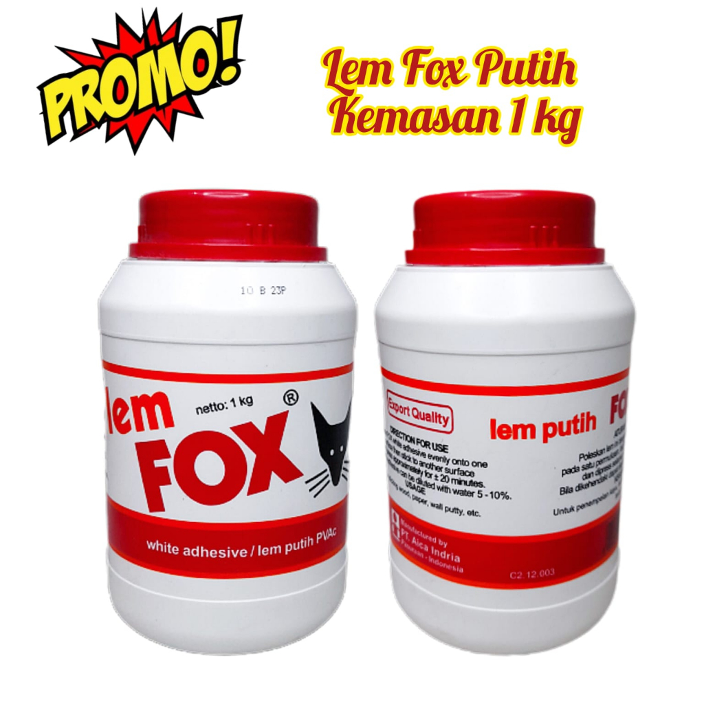 

Lem Fox Putih Lem Kayu TriplekPlamir PVAC Botol 1kg