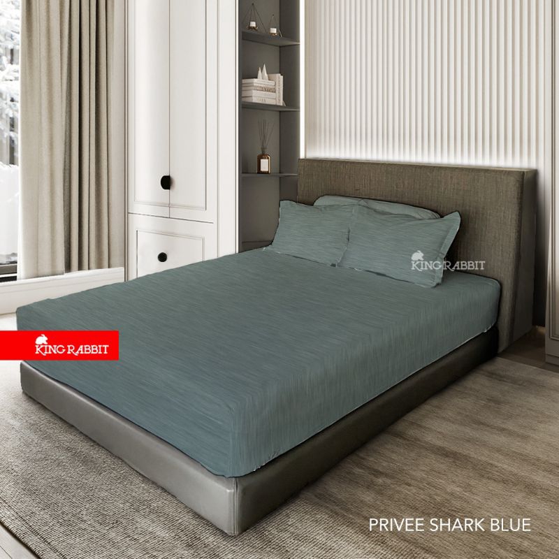 King Rabbit Reserve Sprei Sarung Bantal &  Sarung Guling Motif PRIVEE SHARK  BLUE