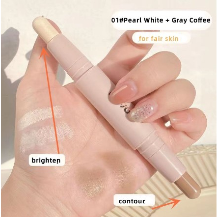 RK NOVO 2 in 1 Dual-Head Highlight & Contour Stick Face Concealer Stick Professional Make up