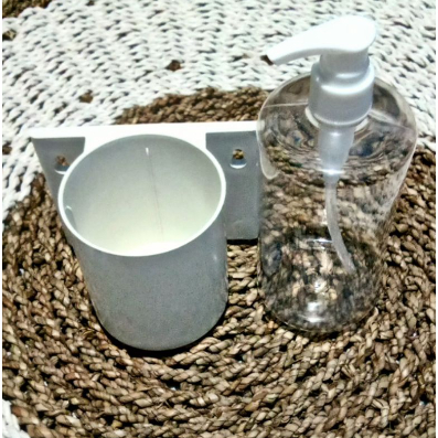 ❤rfarrelmarket❤Botol 500 ml bening pump / Bracket / botol wadag shampo dan sabun cair /  Braket Wada