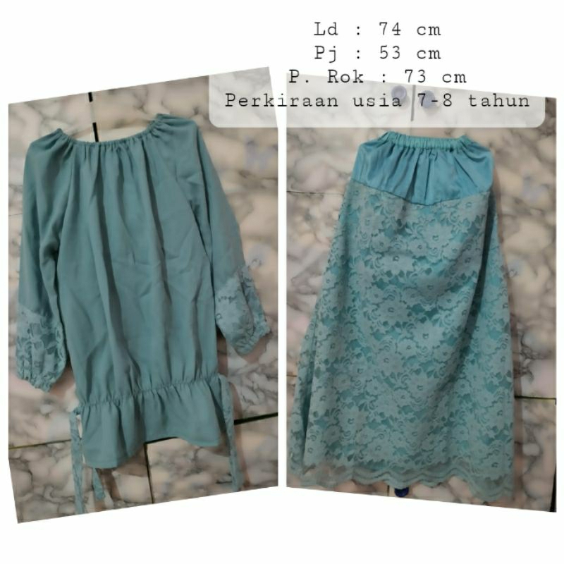 Setelan Anak Brukat Biru (Preloved)