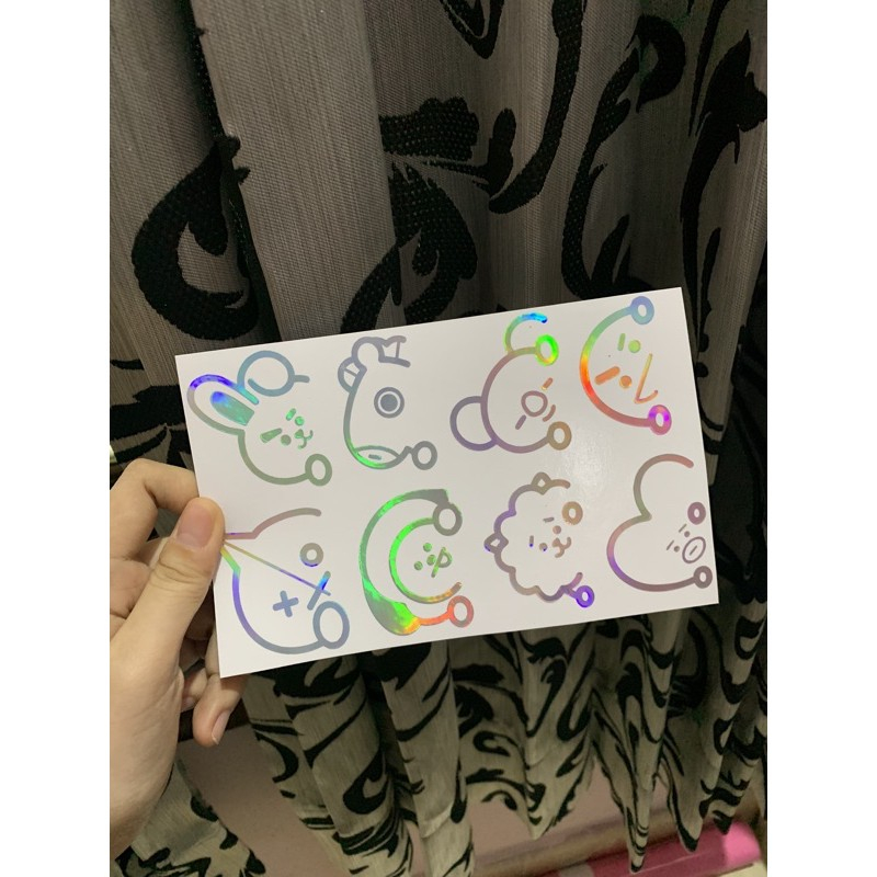 #01 Sticker BT21 BTS Hologram Waterproof STIKER CUTTING