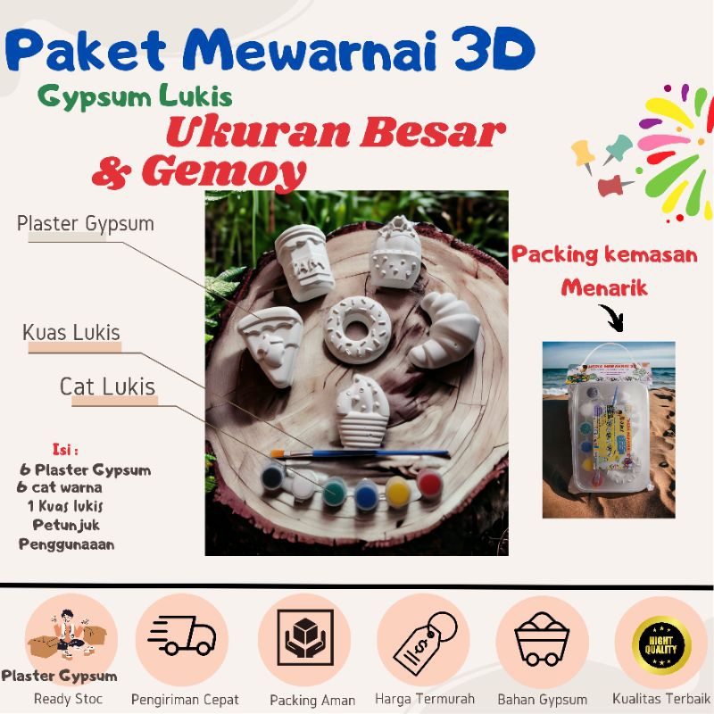 

Media Belajar Mewarnai Gypsum Anak Mainan Edukasi Anak Melukis Patung Gypsum Series Transportasi #1
