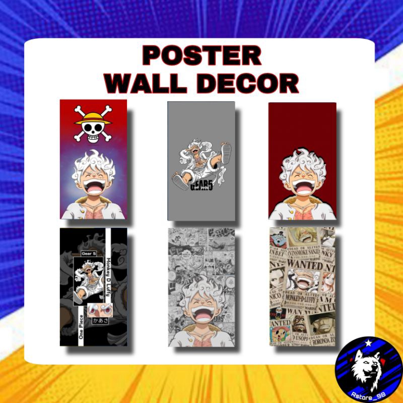 POSTER DINDING WALL DECOR ONE PIECE LUFFY GEAR 5
