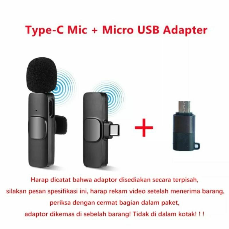 Microphone wireless + adapter micro usb