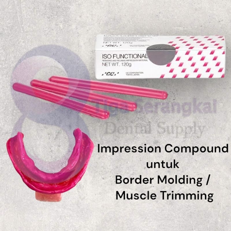 Dental GC Iso Functional Impression Compound Stick / Green Kerr Bahan Border Molding
