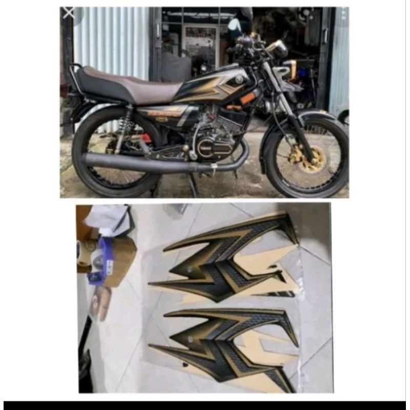 Striping stiker Yamaha Rx King 2004 hitam gold