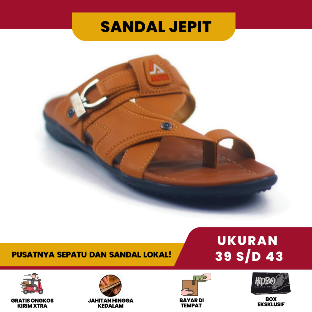 Palapa Sandal Sendal Jepit Pria Kulit Cowok Cowo Laki Laki Kekinian Empuk Anak Remaja Dewasa Terbaru