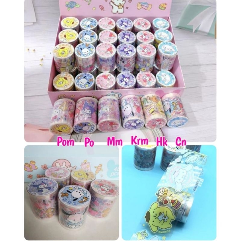

CL.Sticker stiker roll Kitty Melody Kuromi Po Cinamoroll Pom 4.5x100cm
