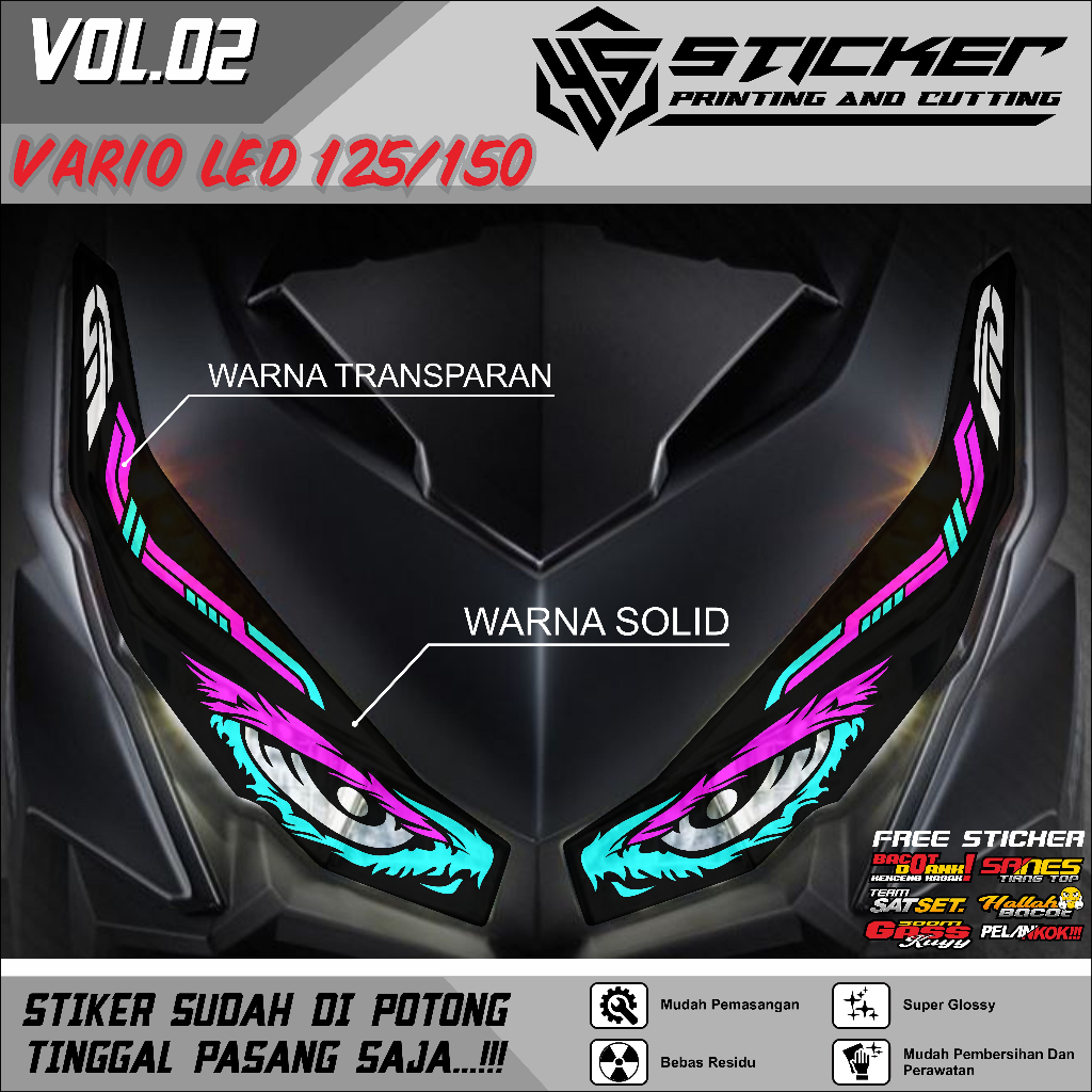 STIKER Alis lampu vario Led 2017-2019 - variasi lampu alis vario Led 125/150. Vol - 02
