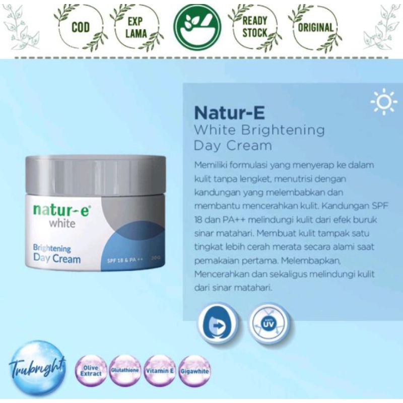NATUR-E Brightening Day Cream 30gr Trubright Krim Pagi Natur-e