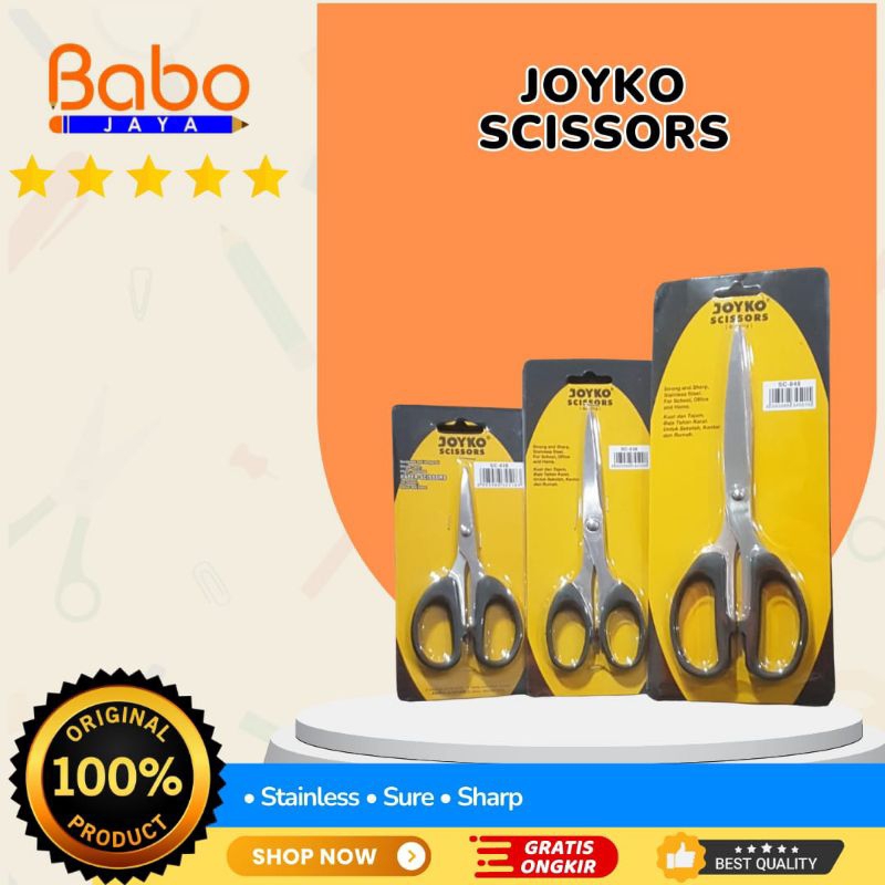 

BABO JAYA Gunting Joyko / Gunting Stainlees Berkualitas / Gunting Ganggang Hitam / Gunting Kertas