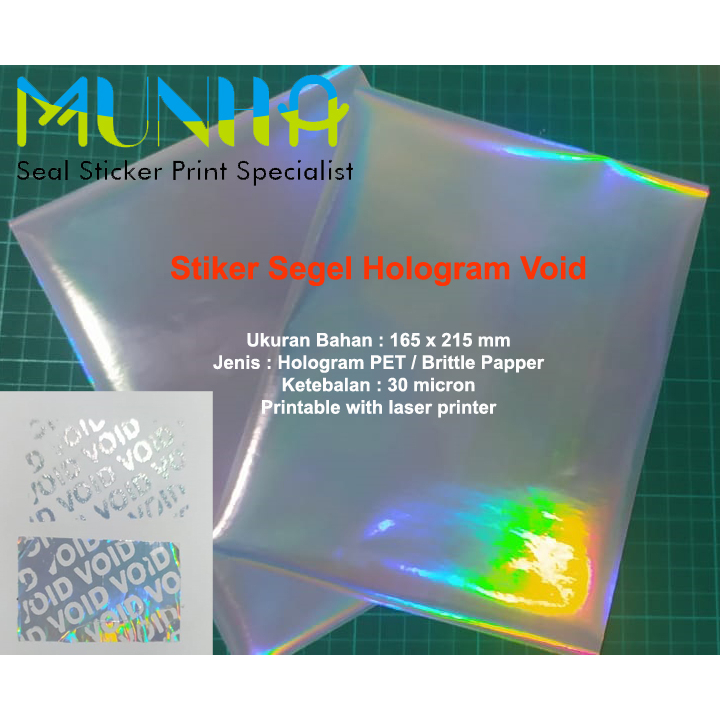 

Stiker Segel Hologram Total Transfer Void Teks Custom Cut