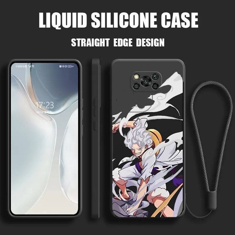 Case POCO X3 GT / X3 PRO NFC Gambar Kartun Anime One Piece LUFFY NIKA GEAR 5 Free Tali Lanyard