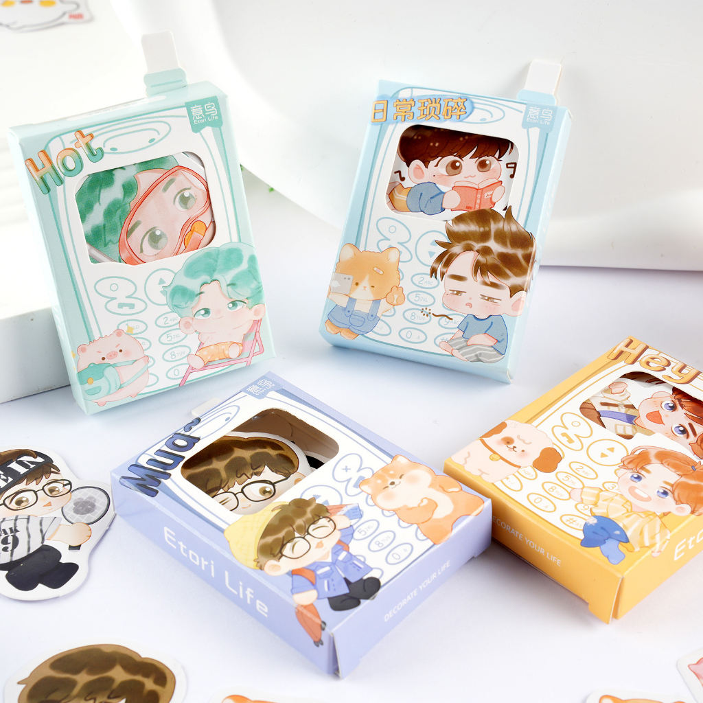 

40 Pcs Little Boy Stickers/ Stiker Dekorasi / Journal / Deco Planner / Sticker Box Animasi / Animated Stickers