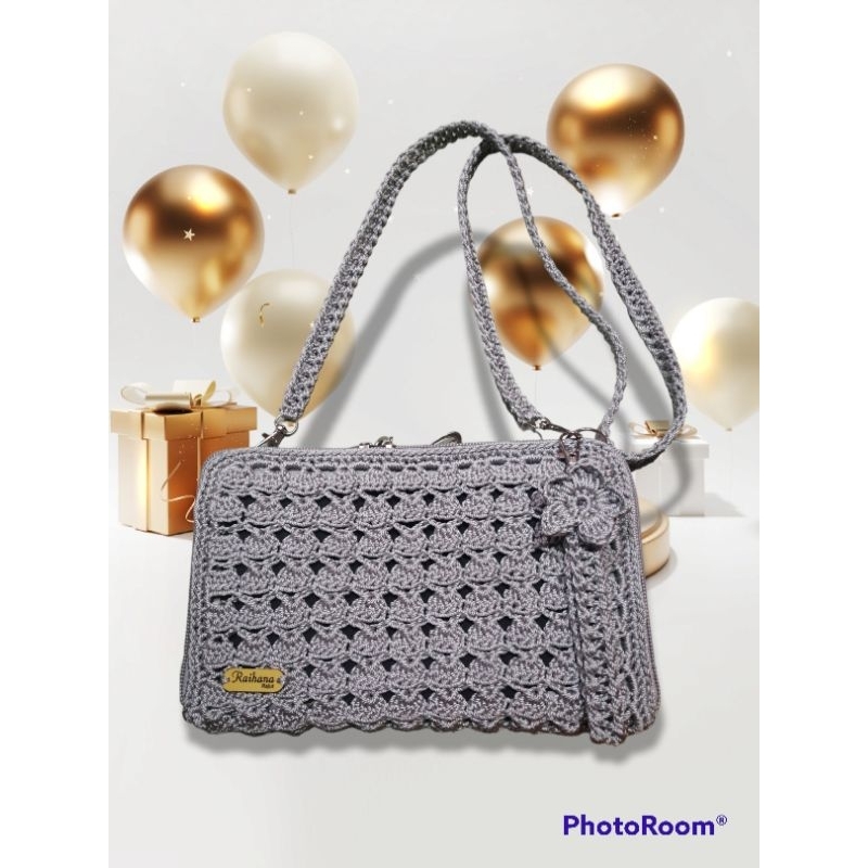 tas dompet rajut, tas rajut murah, tas rajut tali panjang, tas rajutan, dompet rajutan