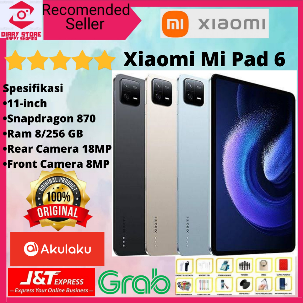 XIAOMI MI PAD 6 RAM 8/256 GB SNAPDRAGON 870 GARANSI RESMI XIAOMI INDONESIA