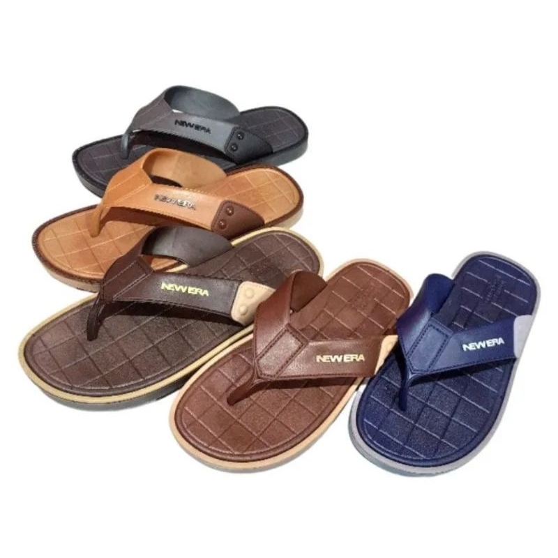 SANDAL COWOK DEWASA NEW ERA  /SANDAL MAIN /JAPIT KARET LENTUR ANTI SELIP