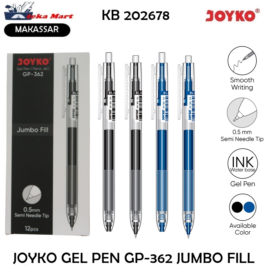 

[BOX/12PCS] JOYKO GEL PEN GP-362 JUMBO FILL