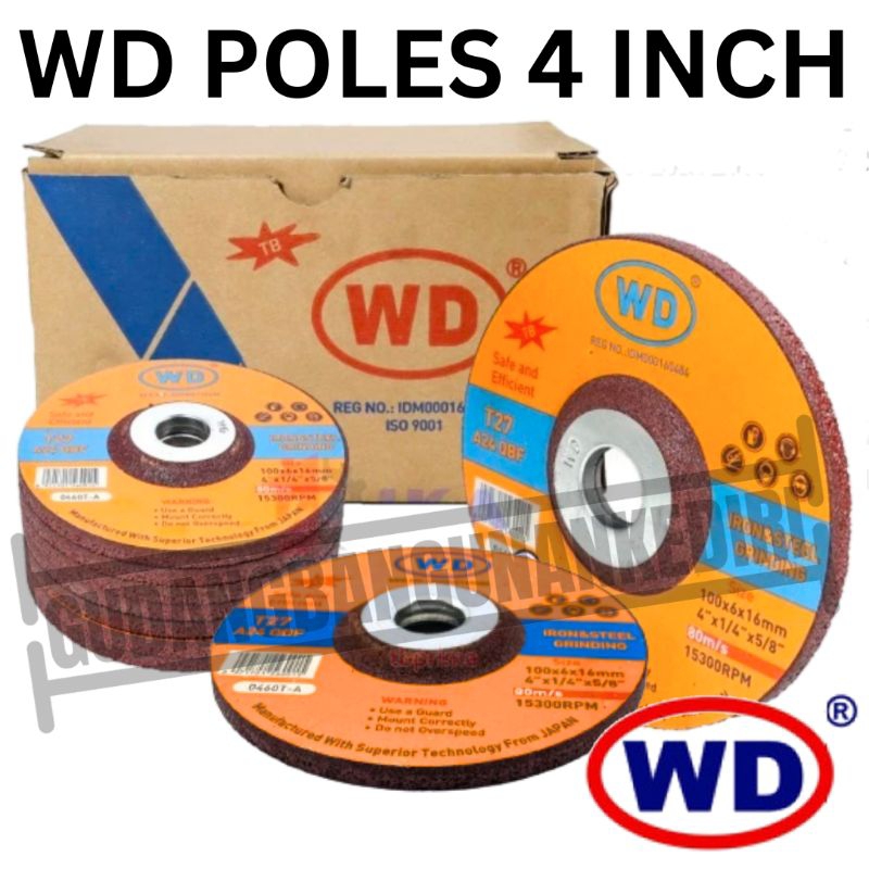 [POLES BIJIAN] batu gerinda poles WD batu poles selep slep 4 inch gurinda batu poles WD 4 inch