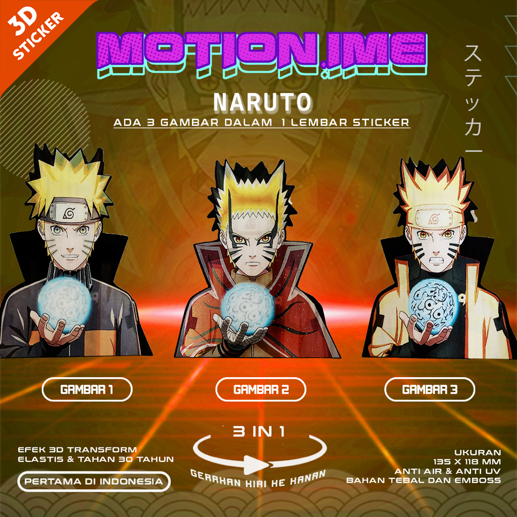 3D Sticker Lenticular Naruto