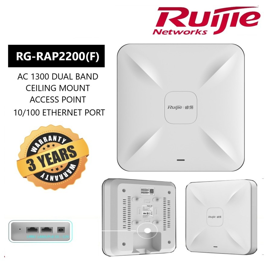 Ruijie Reyee RG-RAP2200(F) AC1300 Dual Band Ceiling Mount Access Point