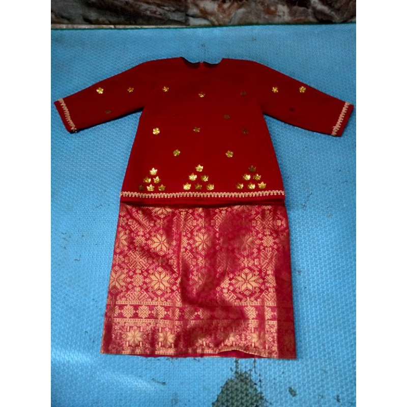 Baju pengantin anak,bahan bludru