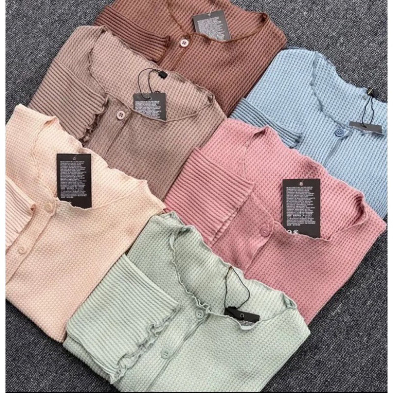 CROP OUTER CARDIGAN CROP RAFLE KOREA OUTER CROP RUFFLE