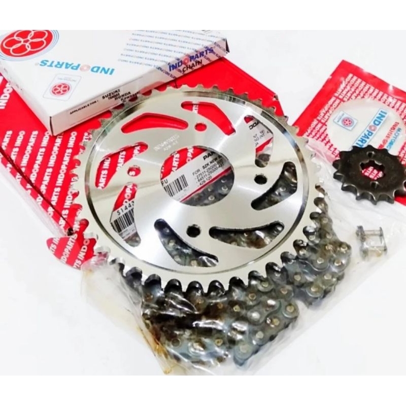 Gir set/Gear Rantai Paket ORI/Original Indopart/Indoparts Satria FU/F New facelift 2014-2015