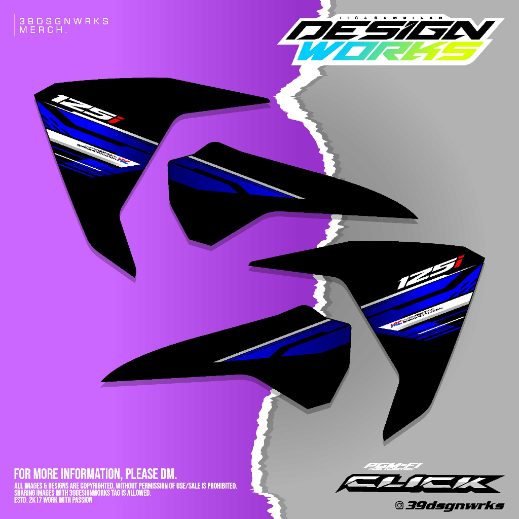 STIKER STRIPING MOTOR CUSTOM Honda Vario Click 125 150 LED Old Motif Custom Simple