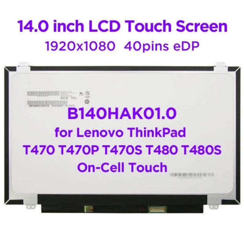 LED LCD LENOVO THINKPAD T460 T460S T460P T470 T470P T470S T480 T480S TOUCHSCREEN