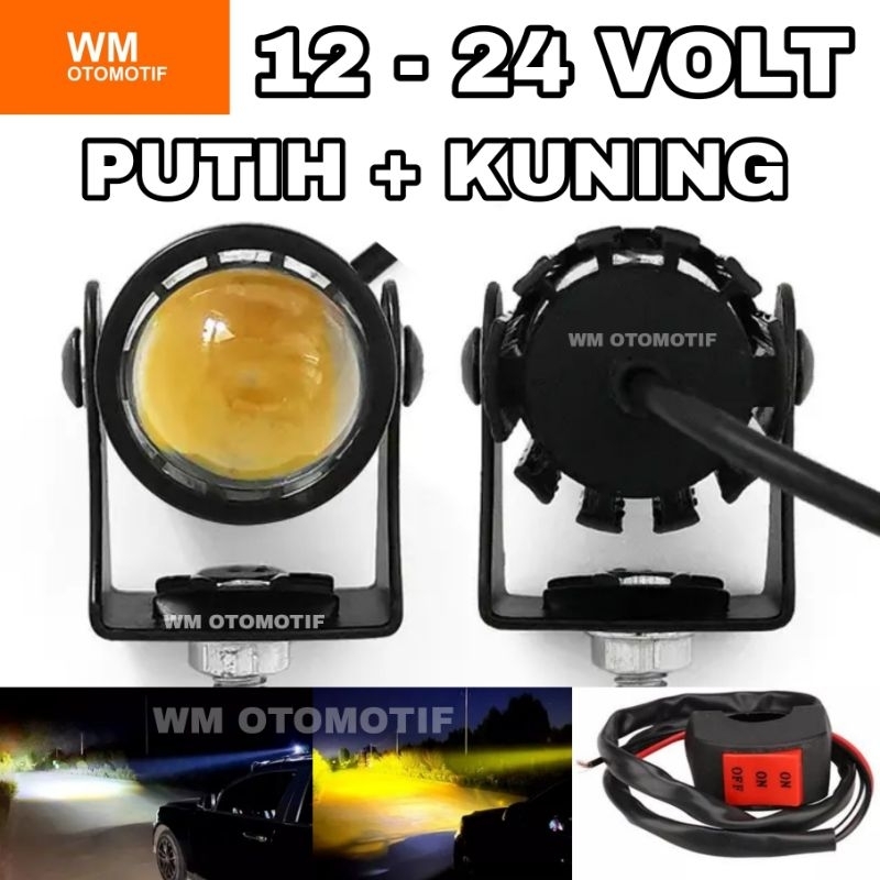 SEPASANG Lampu Tembak 12 - 24 Volt LED Sorot Superbright Mini Driving Lens Truk Bus Canter Tronton P