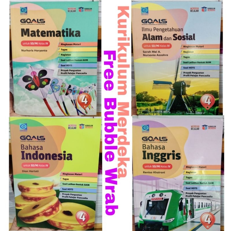 GOALS Matematika IPAS Bahasa Indonesia Bahasa Inggris SD Kelas 4 Kurikulum Merdeka Grafindo Media Pr