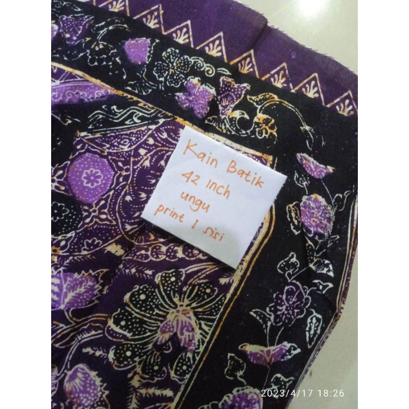 kain batik untuk baju warna ungu